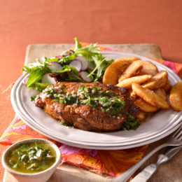 GRILLED STEAKS WITH CHIMICHURRI SAUCE