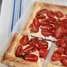 GOATS’ CHEESE AND TOMATO TART