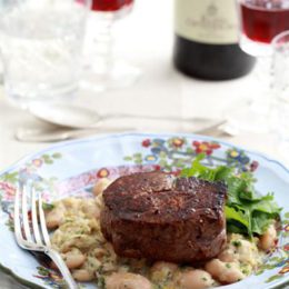 FILLET WITH LEEKS AND BUTTERBEANS