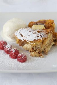 WHITE CHOCOLATE PANETTONE BREAD AND BUTTER PUDDING