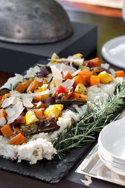 SAGE AND ONION PAP WITH OVEN-ROASTED VEGETABLES