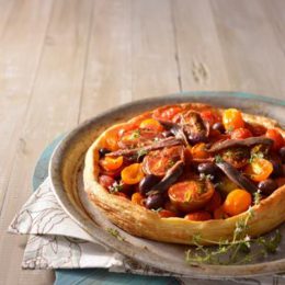 ROASTED TOMATO, OLIVE AND ANCHOVY TART