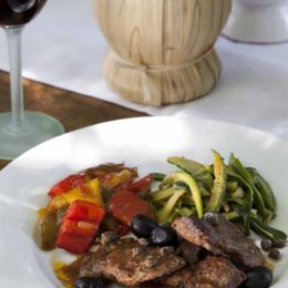 FILLET PIZZAIOLA WITH PEPERONATA AND ZUCCHINI