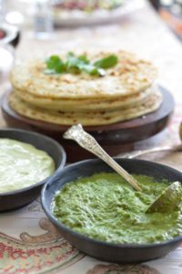 ALOO PARATHA WITH MINT AND CASHEW PESTO