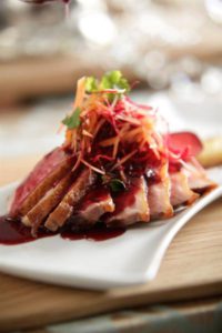 PAN-FRIED DUCK BREAST WITH PLUM AND RED WINE SAUCE