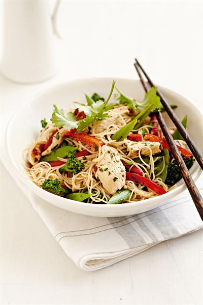 COCONUT CHICKEN WITH NOODLES AND THAI-STYLE DRESSING