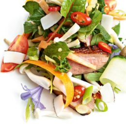 GRILLED DUCK SALAD WITH PALM SUGAR DRESSING
