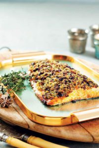 SALMON WITH A CRANBERRY AND THYME CRUST