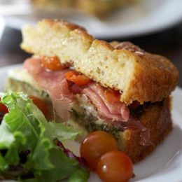 ITALIAN SWEET POTATO BREAD SANDWICH WITH BASIL PESTO