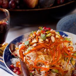 SAFFRON AND NUT RICE POLOW
