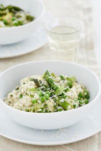 PEA AND ASPARAGUS RISOTTO WITH BASIL AND LEMON