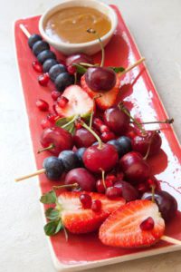 BERRIES AND FRUIT WITH BUTTERSCOTCH SAUCE