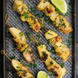 APPLE & PORK KEBABS WITH SCENTED INDIAN SPICES