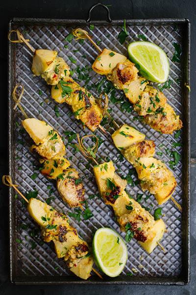 APPLE & PORK KEBABS WITH SCENTED INDIAN SPICES