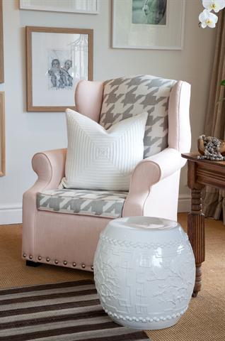 classic wingback in the pink fabric
