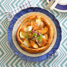 SPICED PEACH AND BRIE TARTLETS