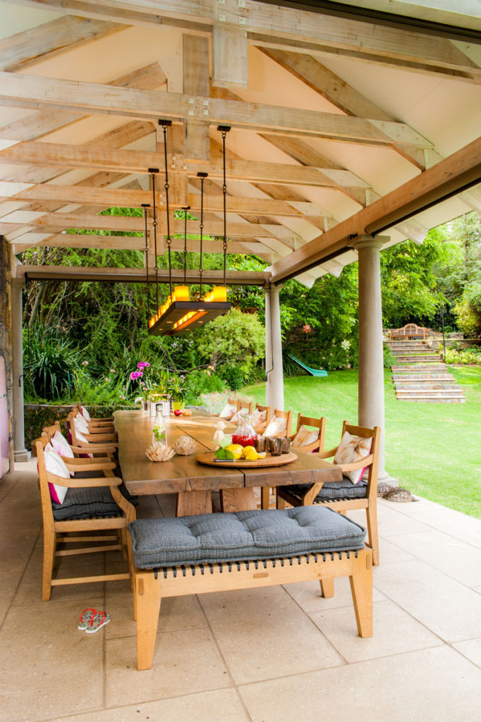 Outdoor dining area - poolhouse - SA Garden and Home