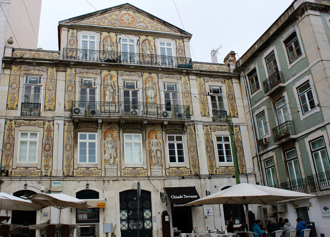 Largo Rafael Bordalo Pinheiro is one of the most photographed tiled buildings in Lisbon.