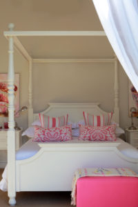 Mod classic Franschhoek house bedroom with pink