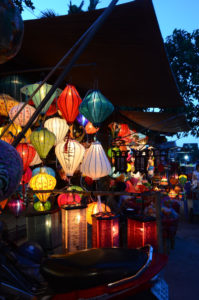 In Hoi An, handmade paper lanterns light up the night markets.