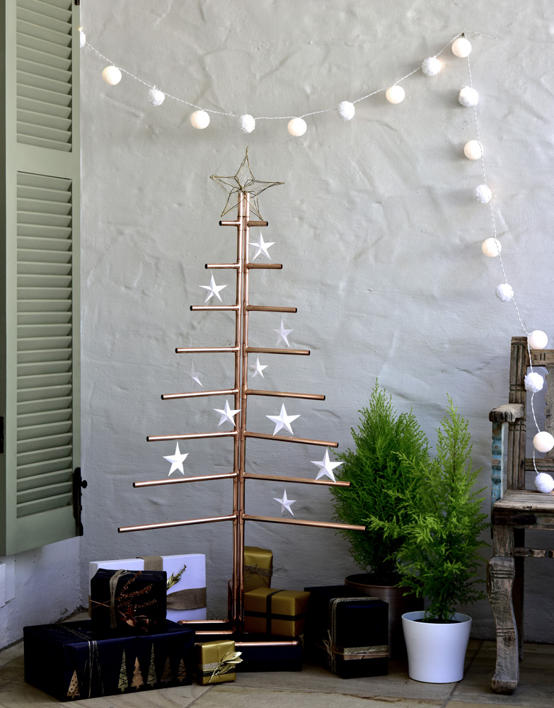 Christmas tree from copper piping - sa garden and home