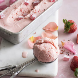 strawberry and rose ice cream