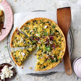 spinach and sweetcorn tart -- garden and home