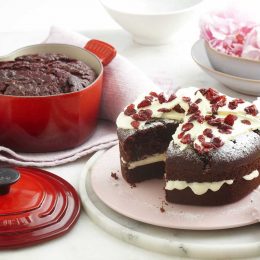 Red velvet chocolate cake - recipe from Le Creuset