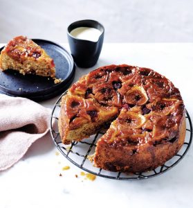 Fig & Raspberry Upside-Down Linzer Cake