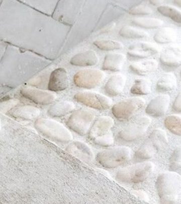 DIY pebble shower floor tiles