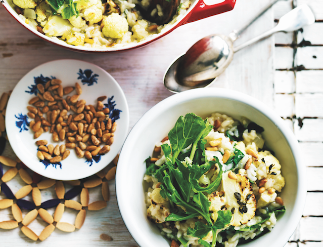 cauliflower and rocket risotto