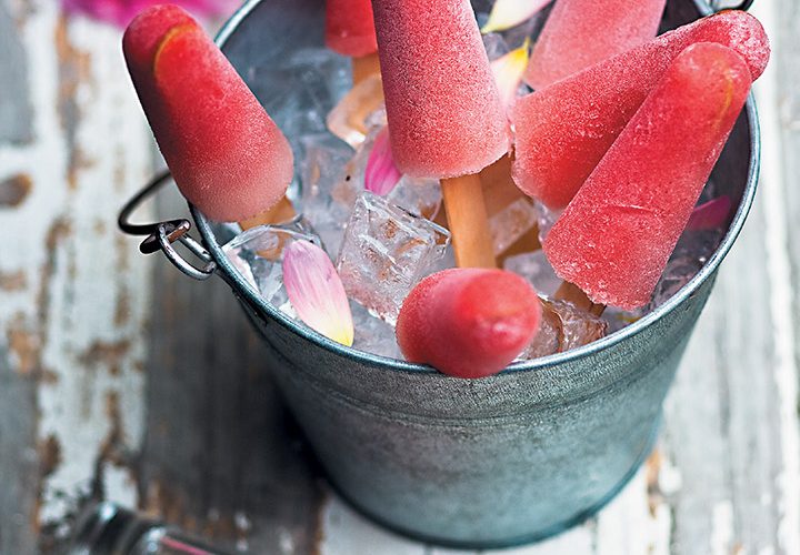 Watermelon and vodka ices