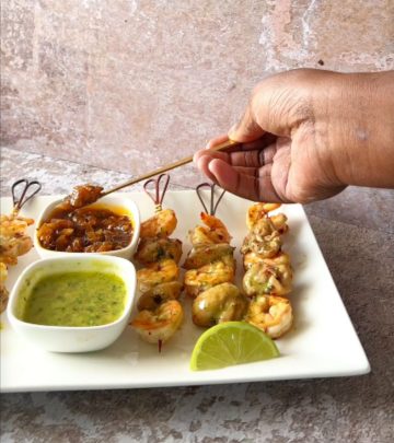 chicken prawn skewers recipe