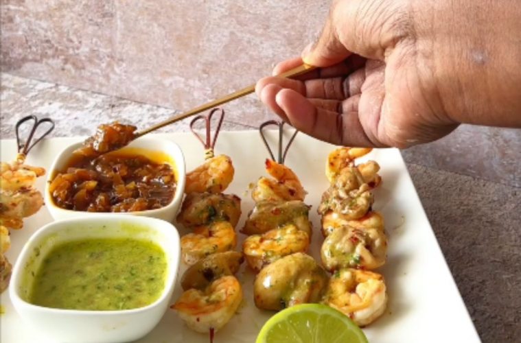 chicken prawn skewers recipe