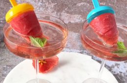 Sparkling rosé strawberry cocktails