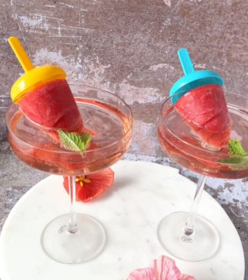 Sparkling rosé strawberry cocktails