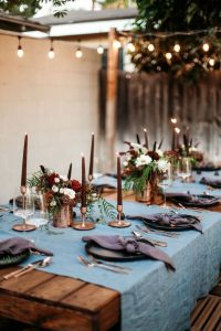 a moody themed table setting