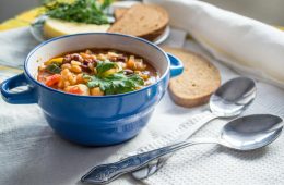 textured soup with beans