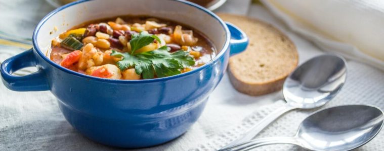 textured soup with beans