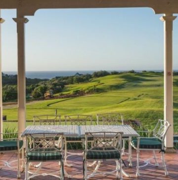 view of garden landscape from patio