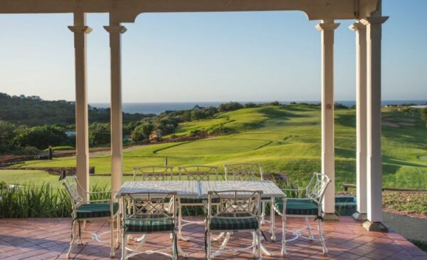 view of garden landscape from patio