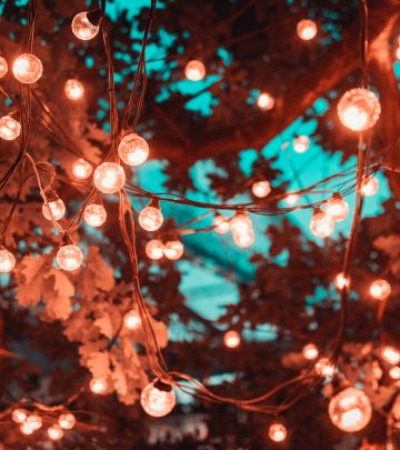 Fairy lights outdoors