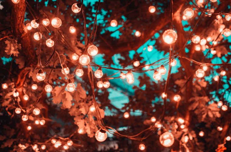 Fairy lights outdoors