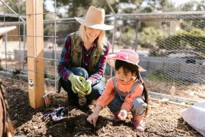 gardening kids with adult supervision