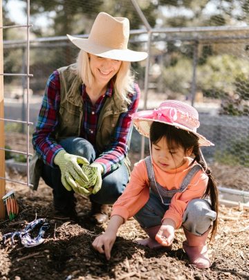 gardening kids with adult supervision