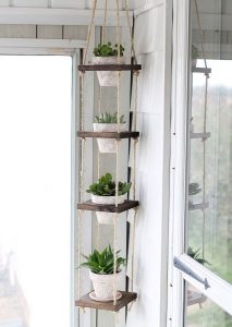 Wooden plant hanger