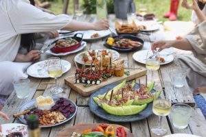 backyard family lunch