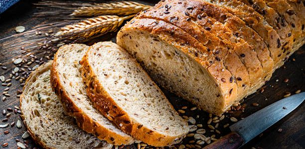 Homemade bread cut with seeds