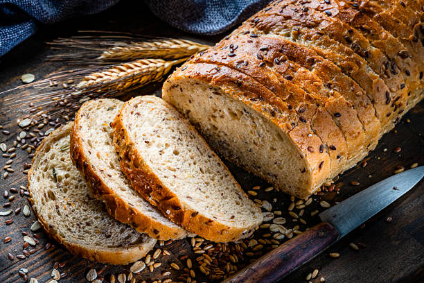 Homemade bread cut with seeds