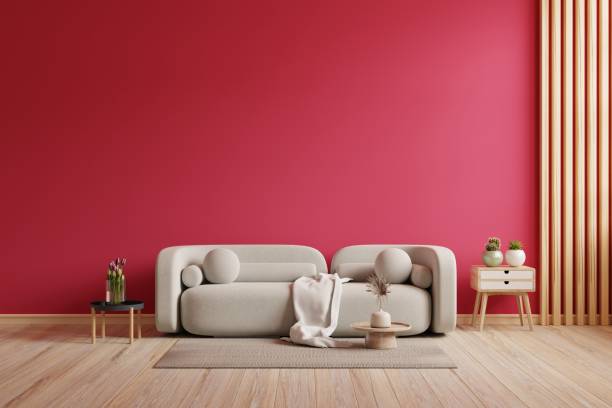 Bright red living room colour